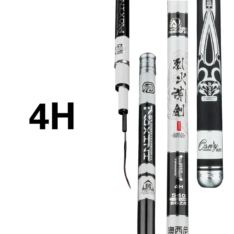 Caña de pescar dura de fibra de carbono, 6H, 5H, 4H, 28/19 Tune, 3,6 m-7,2 m, equipo de pesca Olta - imagen 4