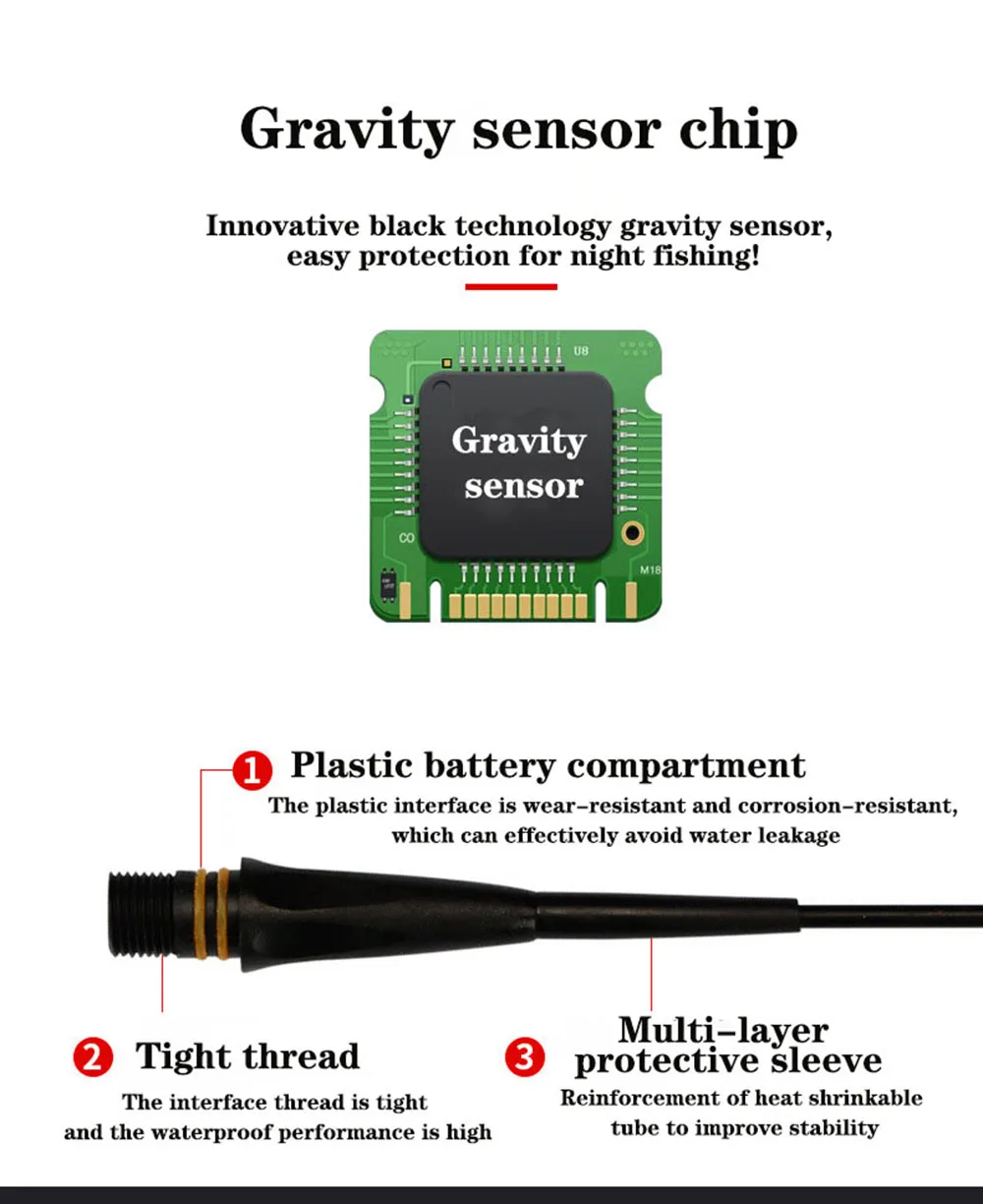 Experimente una pesca nocturna sin costura con nuestro innovador chip de sensor de gravedad y diseño duradero