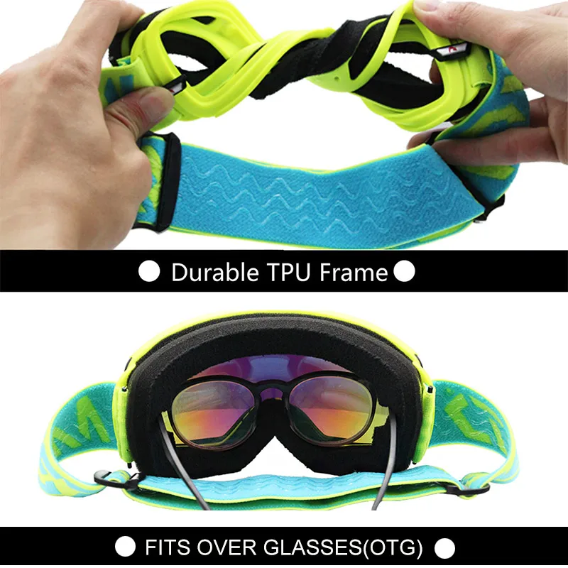 Mosodo-Gafas de esquí para hombre y mujer, lentes polarizadas de doble capa, antivaho, UV400, ligeras - imagen 5