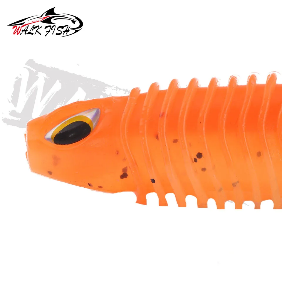 A pescar peces de señuelo para sábalo Rana pie plantilla Wobblers artificiales de silicona cebo 8cm 11cm 3D ojos para bajo aparejo de pesca de Lucio - imagen 4