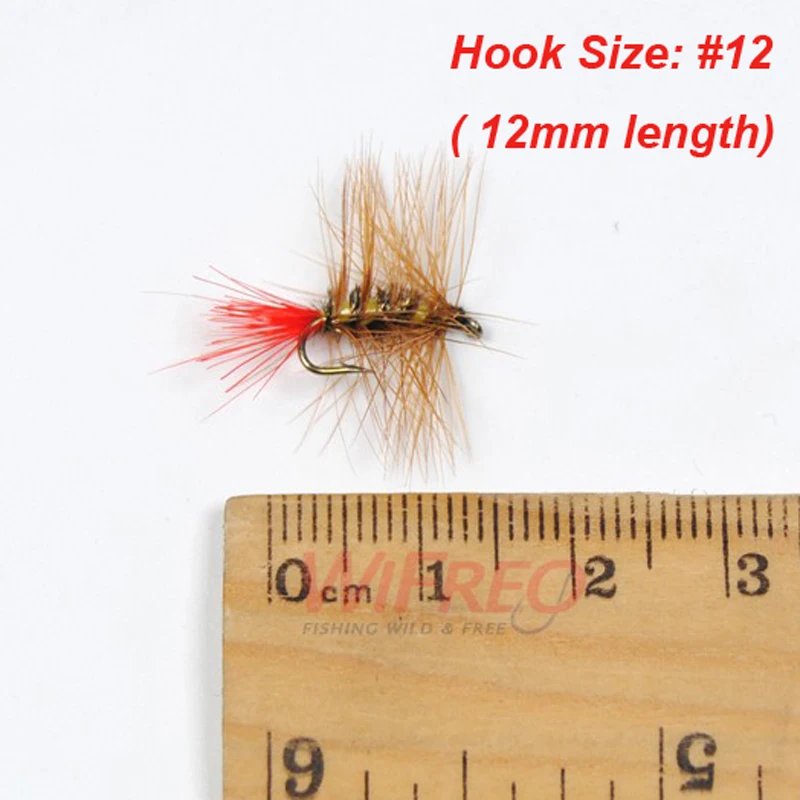 Wifreo-SEÑUELOS de pesca con mosca, 10 unidades, 12 #, ninfa marrón, gusano, trucha - imagen 2