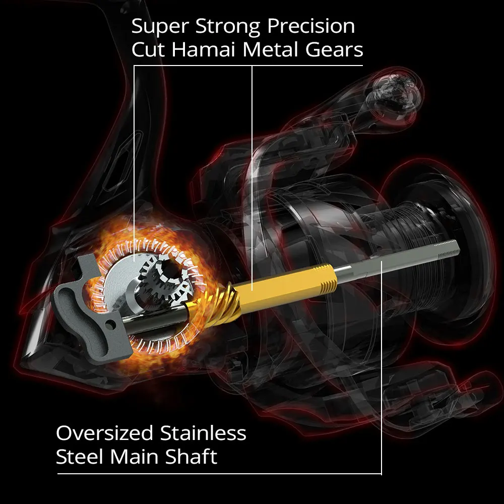 KastKing-carrete de pesca giratorio Spartacus II, arandela de arrastre de fibra de carbono, carrete de aluminio, 10kg de arrastre, 7 + 1 rodamientos de bolas para agua salada - imagen 2