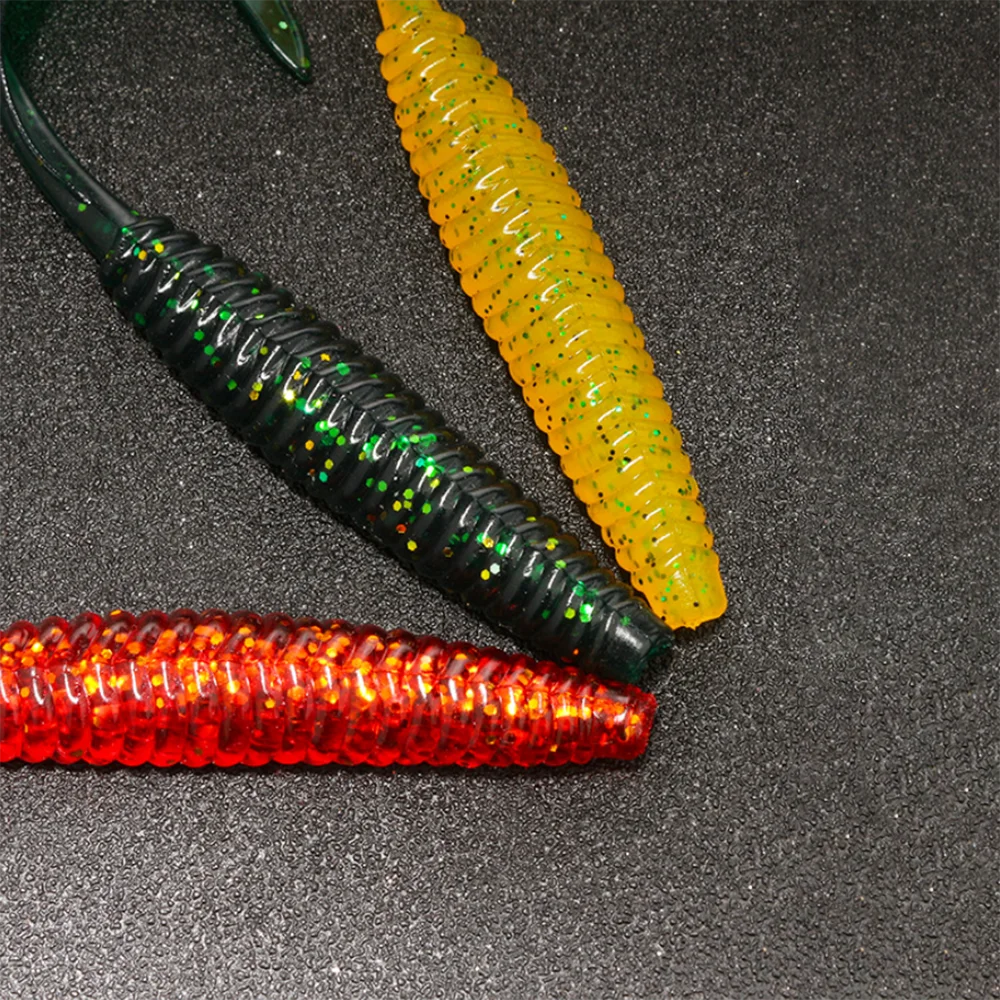 Señuelo de pesca suave luminoso, gusano de arena, pan, gusano, cebos artificiales de silicona, gusano, pez Grub, señuelo, gusanos, 6cm, 200 unids/bolsa - imagen 3