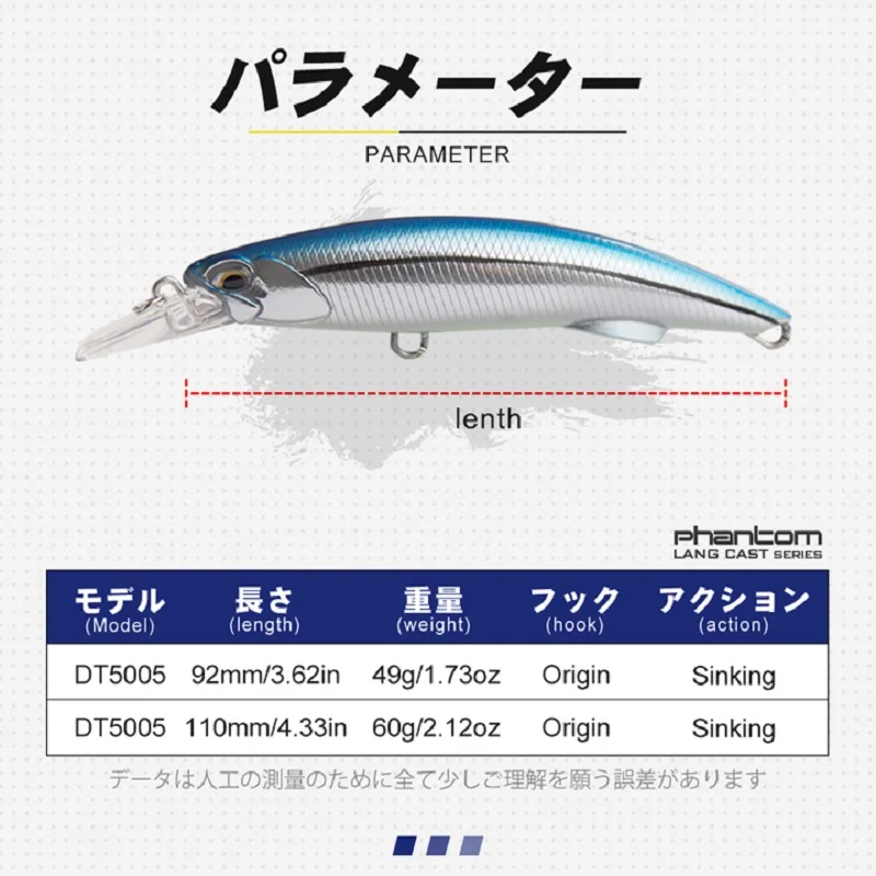 Pesca de pececillo de hundimiento pesado D1, 92mm, 49g, 110mm, 60g, plantillas Wobbler de agua salada, Jerkbaits grandes, Swimbait, bajo, atún para Pesca