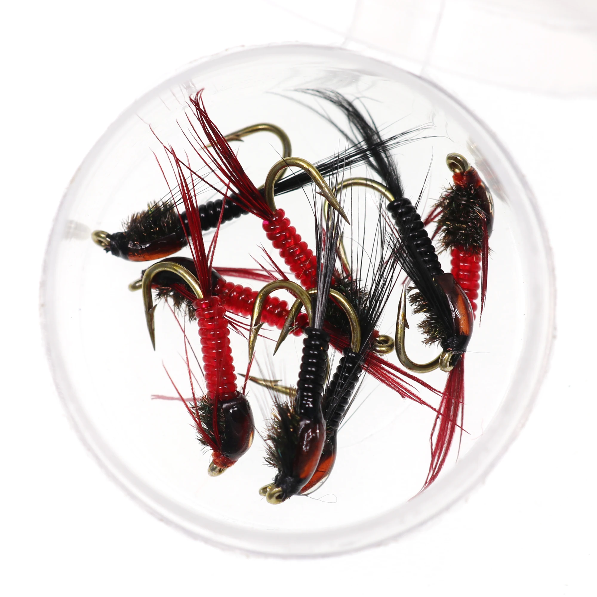 Wifreo-señuelo de pesca con forma de pez, anzuelo de pesca con forma de pez, pez, ninfa, Mosca, trucha, perca, 8 unidades, n. ° 12 - imagen 4