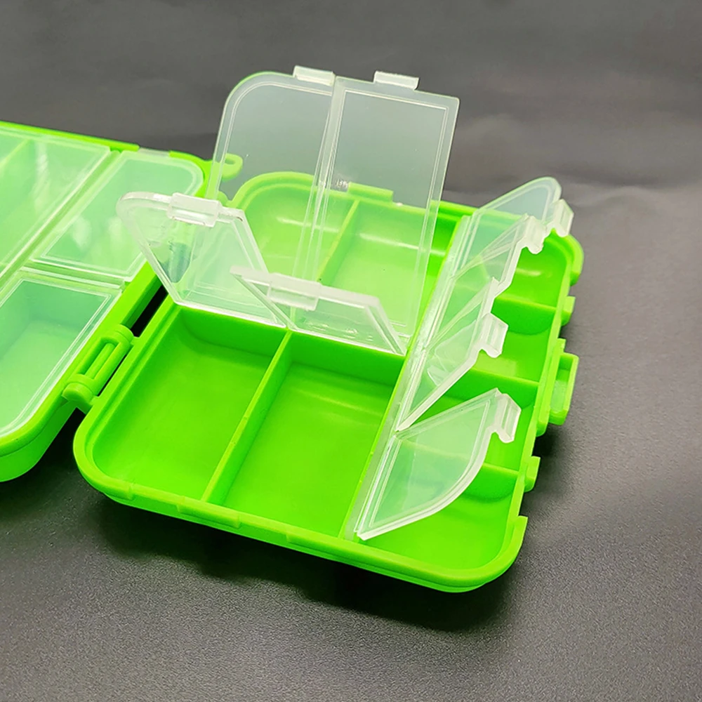 Caja de pesca ligera de 12,5x9x3,5 cm, estuche de almacenamiento, señuelo de pesca con mosca, cuchara, gancho, cebo, caja de accesorios de pesca, herramientas X190G - imagen 3