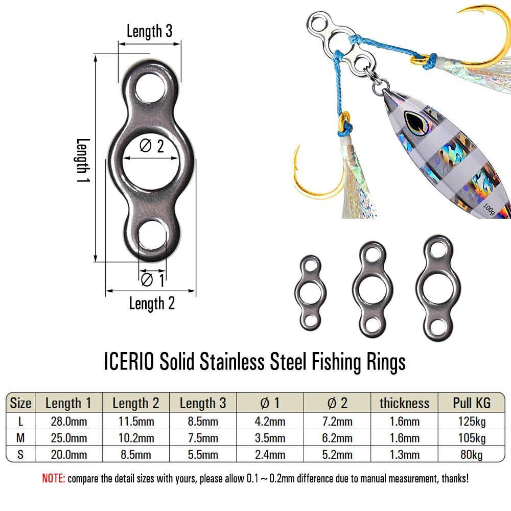ICEIRO-anillo de acero inoxidable para pesca, anzuelo de asistencia, Conector de Terminal de línea de señuelo, accesorios de agua dulce y salada, 20 unidades