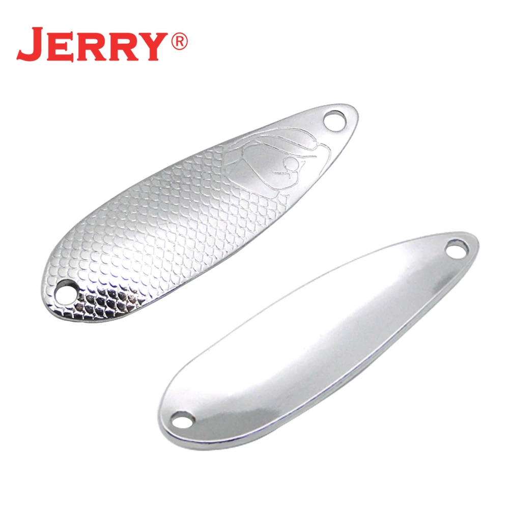 Jerry Perseus-Señuelos de Pesca de 50 piezas, cucharas para curricán, sin pintar, en blanco, lago, Arroyo, trucha, Zander, Lucio, cebo giratorio - imagen 5