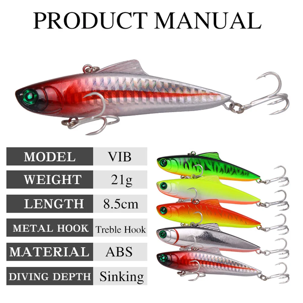 Cebo giratorio Vib de Metal, señuelo de hoja de ojos 3D, 8,5 cm, 21g, Señuelos de Pesca, cebos de vibración que se hunden, vibración Artificial, Lucio, perca de pescado - imagen 2