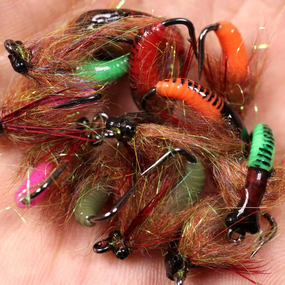 Bimoo-señuelo de pesca de cabeza de acero, cebo de pesca en hielo, Pupae, Nymph, trucha con cuentas UV, 4 unidades, #6 - imagen 4