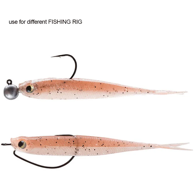 Señuelo suave de pesca de francotirador de agua, cebo de silicona con ojo 3D, doble Color, 71mm, 12 unidades - imagen 5