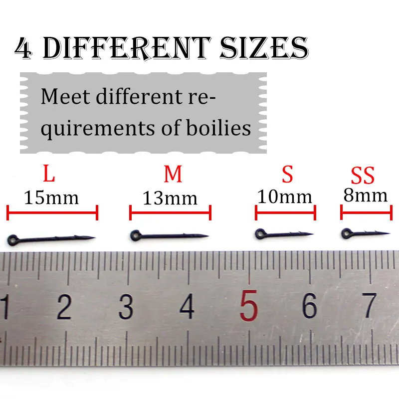 Boilie-tornillo con anillo giratorio para carpas, aparejo Chod, Terminal, soporte de cebo, accesorios de pesca, color negro mate, 30 Uds. - imagen 3