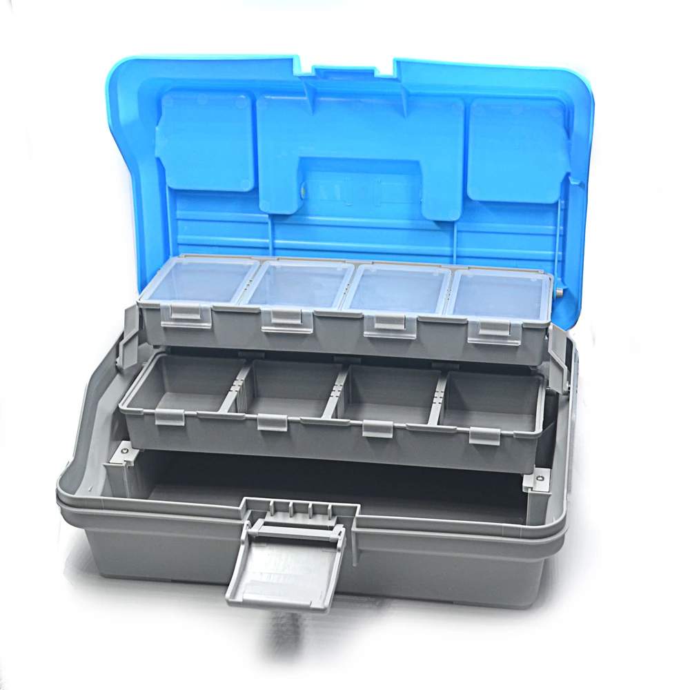 MNFT-ganchos para sedal de pesca, Maleta de almacenamiento de señuelos, aparejos de pesca portátiles para exteriores, barco de 2 capas, contenedor de pesca LuYa, caja de carpa - imagen 2