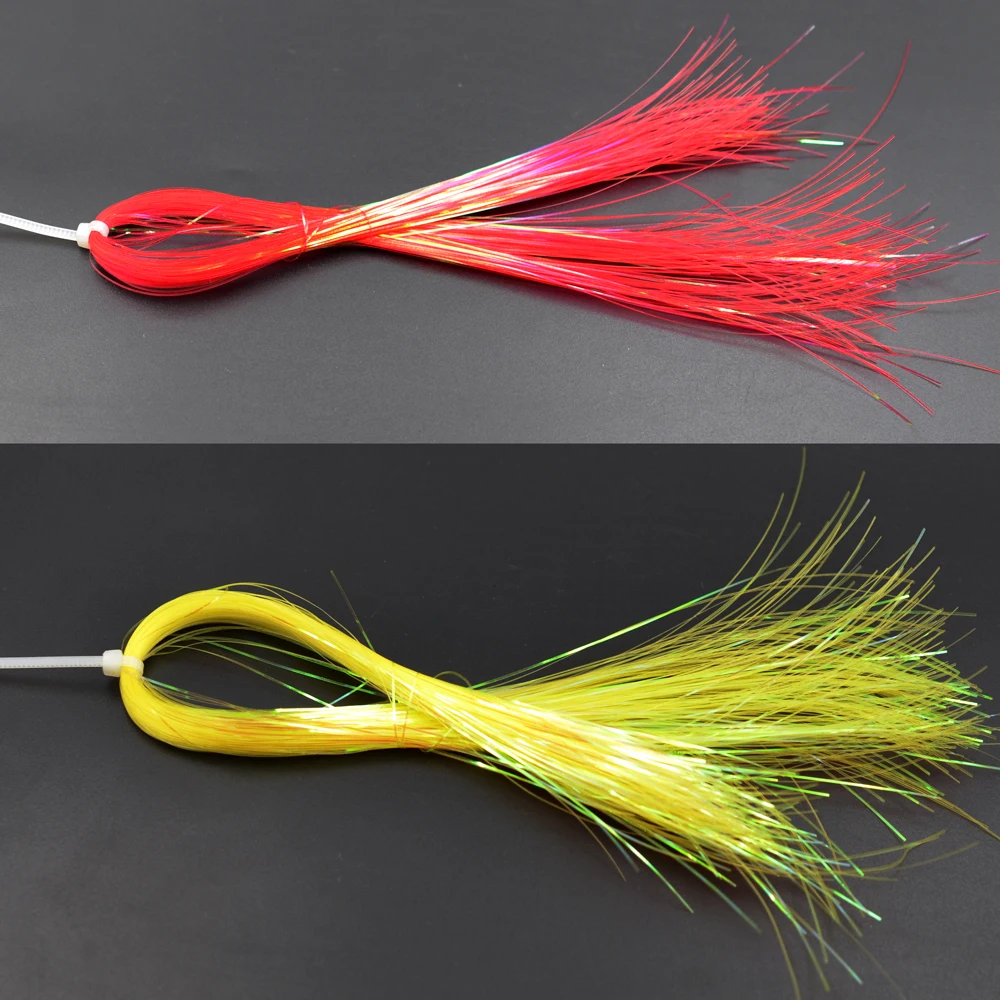 MNFT-anzuelo de cristal brillante para pesca con mosca, anzuelo de anzuelo con oropel holográfico, Flashabou, 40 paquetes - imagen 4