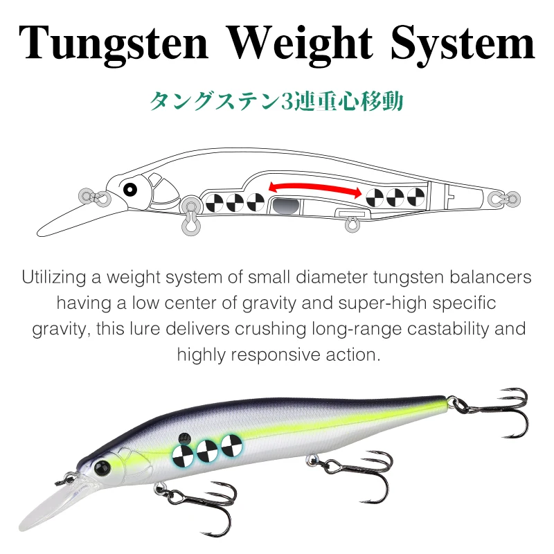 TSURINOYA AURORA 115SP colgante Minnow Jerkbait 115mm 17,2g peso Artificial cebos duros cebo falso de fundición larga - imagen 5