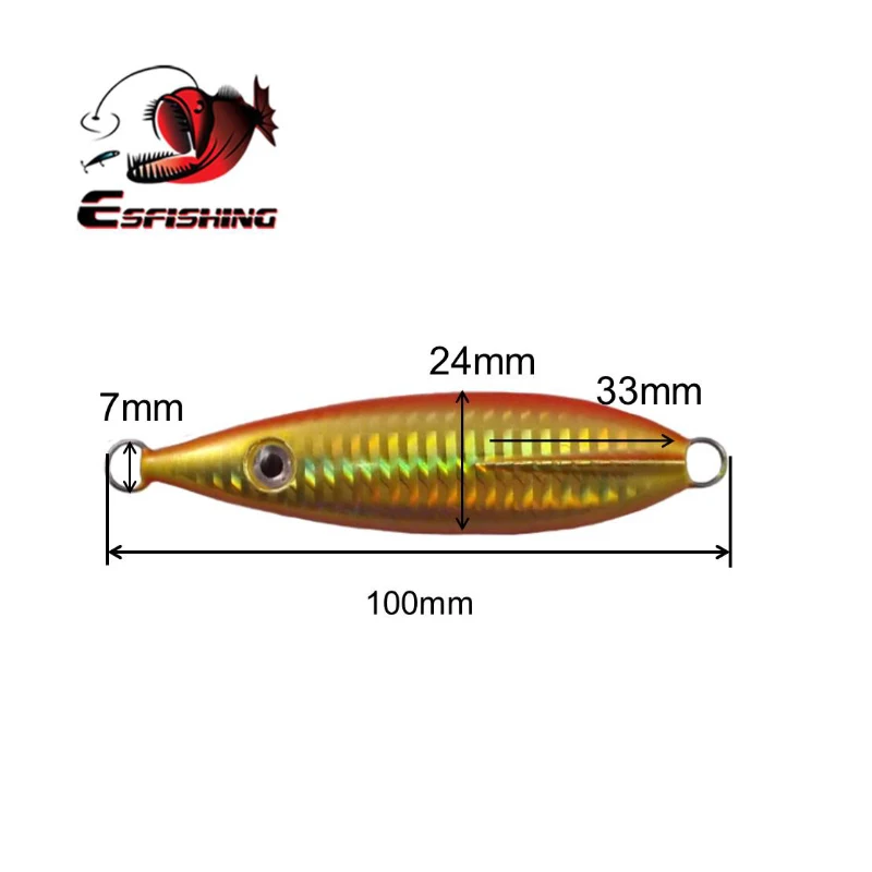 ESFISHING-Cebo giratorio de 60g, aparejos de Pesca dorados/plateados, cuchara, señuelos duros de Metal, lentejuelas, Paillette de ruido - imagen 2