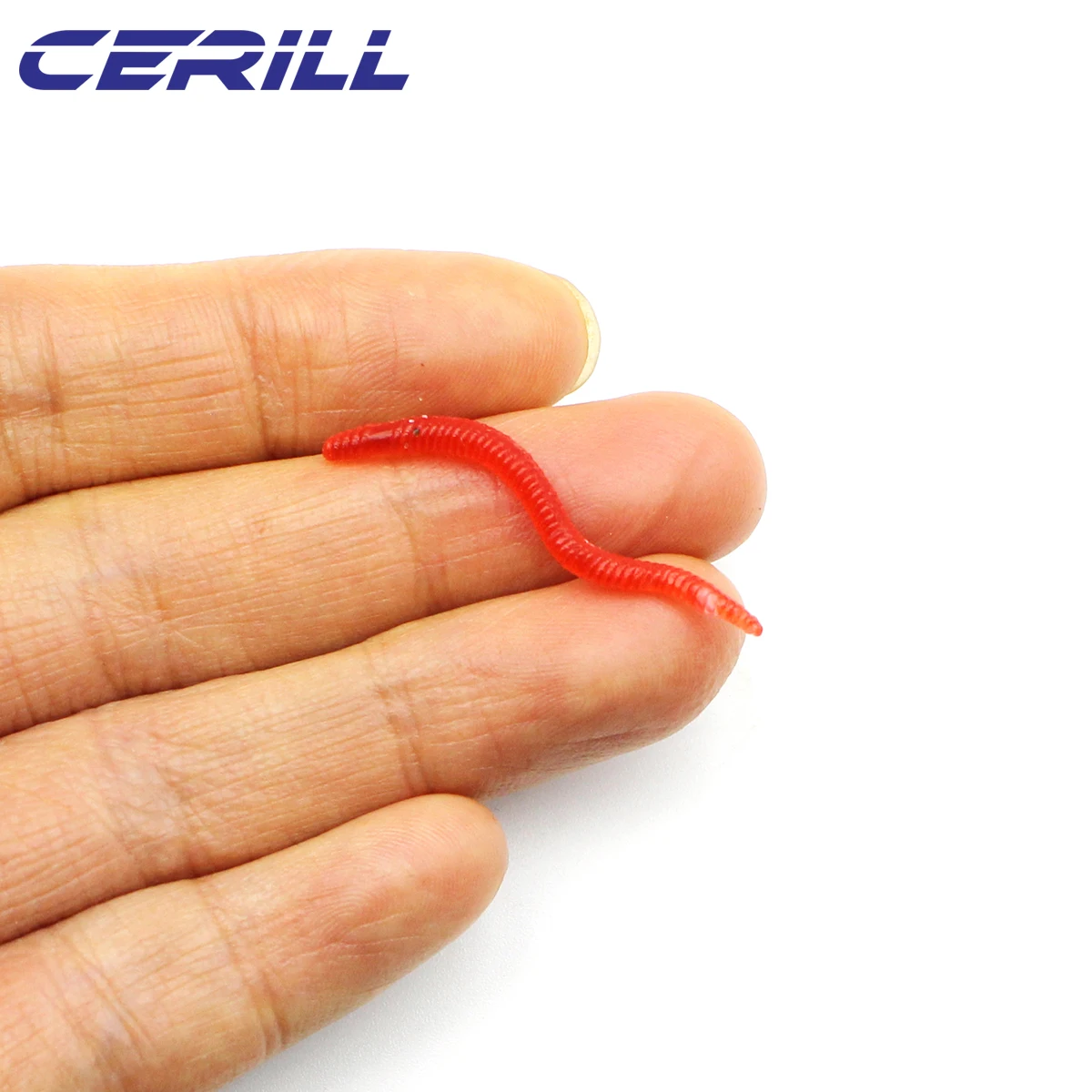 Cerill 200 unids/kit 3,5 cm 0,14 g lombriz de tierra señuelo de pesca suave realista olor a pescado cebo de gusano carpa Artificial de silicona luz de lubina - imagen 4