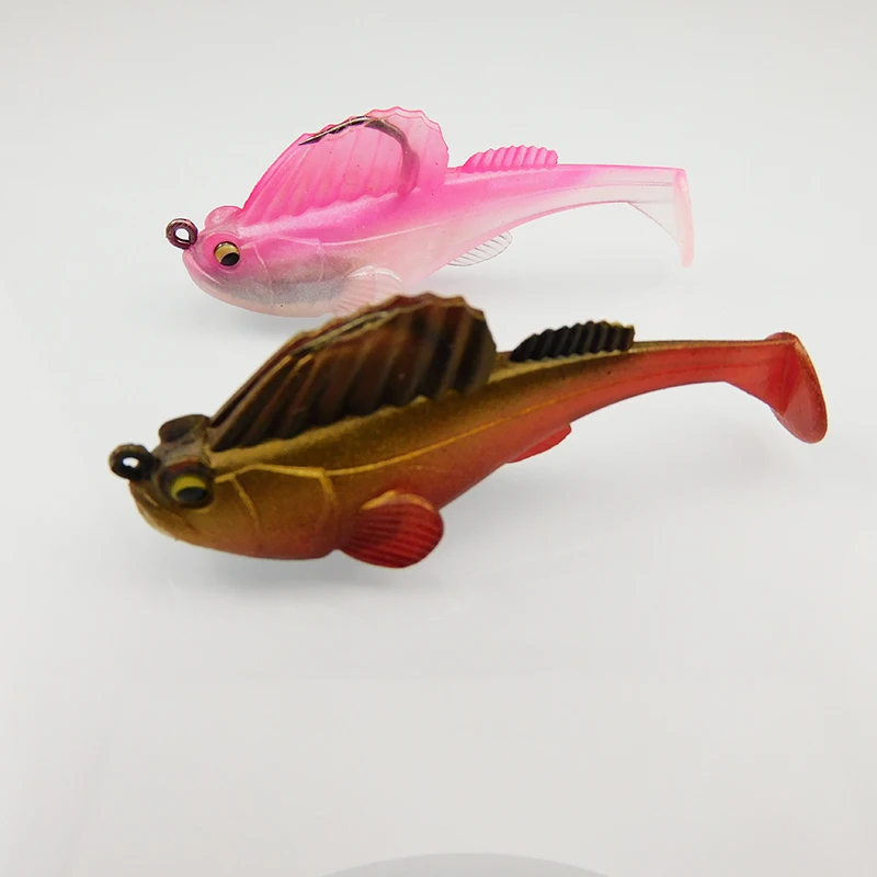 ESFISHING Señuelos de Pesca nuevo señuelo de alta calidad planos de marea 3 en 2 uds cebo suave para aparejos de pesca peso anzuelo afilado saltar Shad