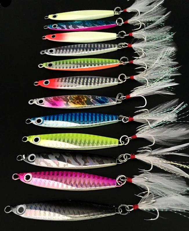 Señuelo de pesca Jigging de fundición larga para Orilla, cebo de Metal pequeño, señuelos de cuchara Artificial, 22g, 1 pieza, venta - imagen 3