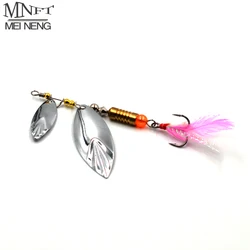 MNFT 6 uds anzuelos triples Wobblers cuchara lentejuelas Metal giratorio Spinner señuelo de pesca 4,2g/7g/10g perca Lucio aparejos de pesca giratorios