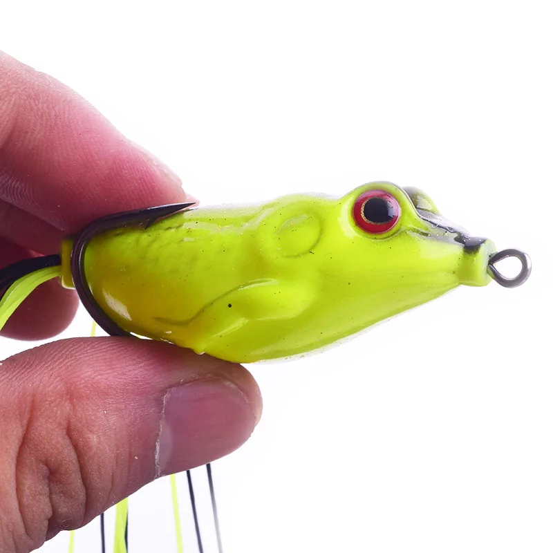 Wobbler de manivela para pesca con mosca, cebo de tubo blando, aparejos de pesca de plástico japonés, 6cm, 12,5g, forma de rana, 1 unidad - imagen 4