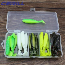 Ceril Señuelo Swimbait de gusano suave con cola en T para carpa