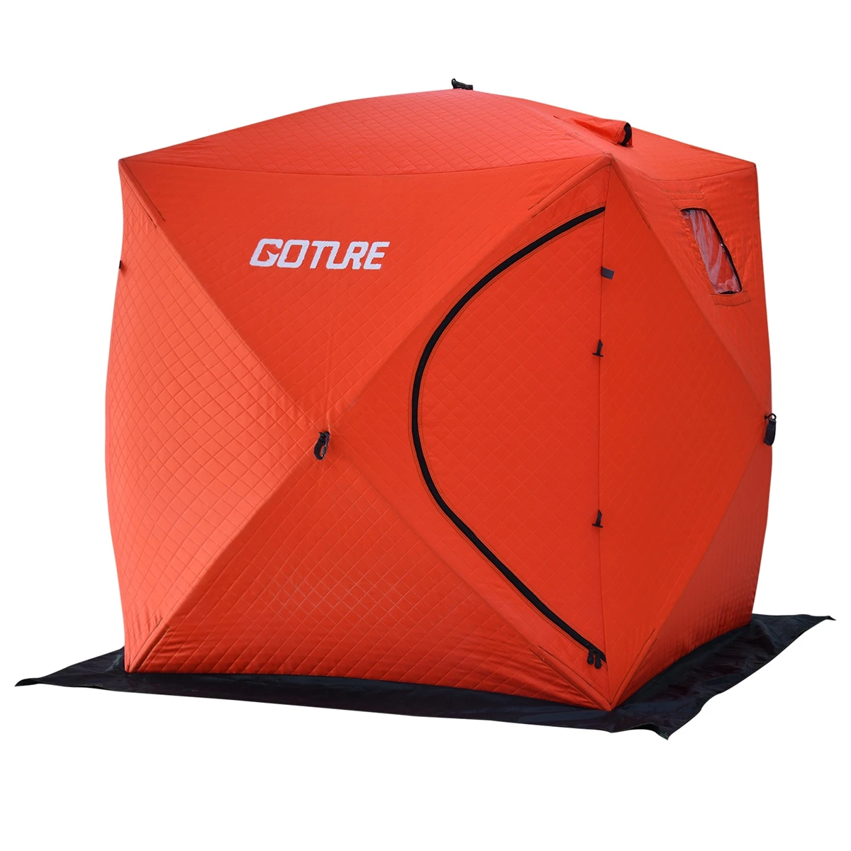 Goture-tienda de hielo aislada a prueba de viento para 3-4 personas, refugio de pesca en hielo, tienda de pesca de invierno con 2 puertas - imagen 2