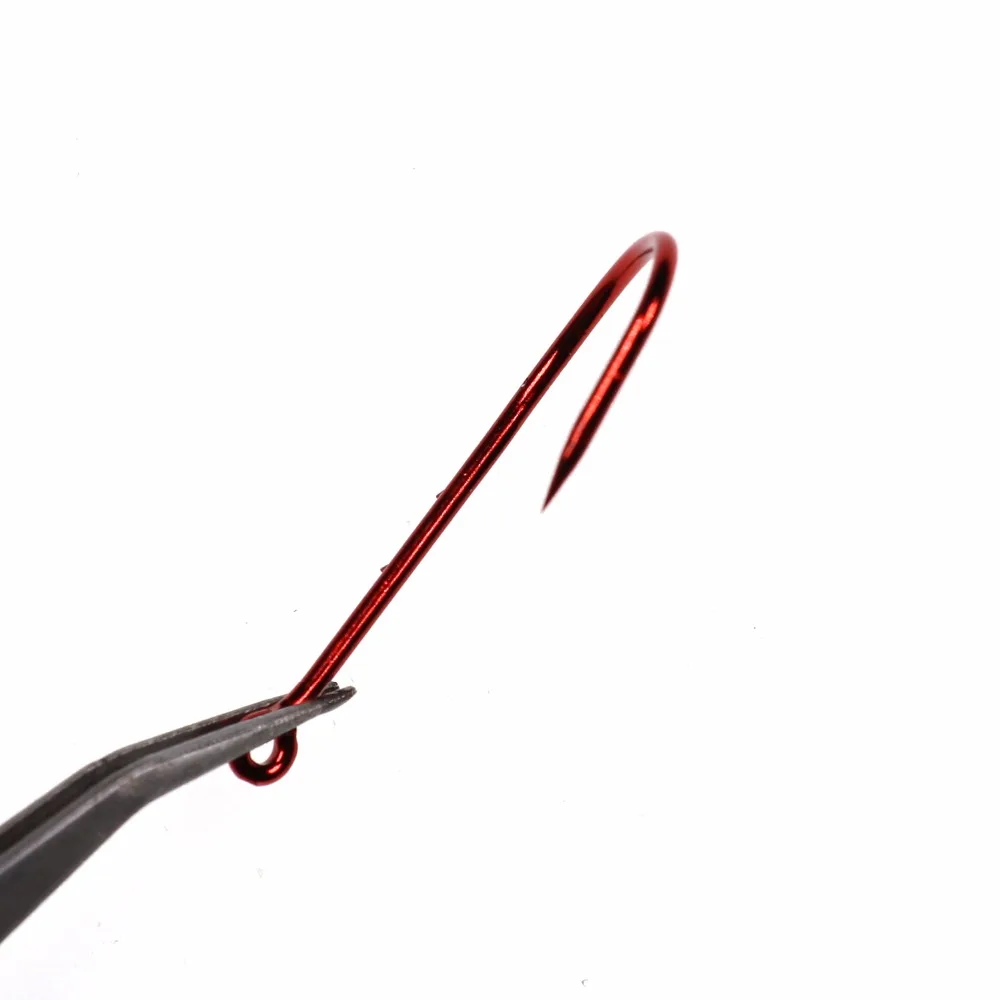 Bimoo-anzuelo de púas para pesca, anzuelo rojo para pescar, tamaño 5/0, 4/0, 3/0, 2/0, 1/0, etc., 20 unidades - imagen 4