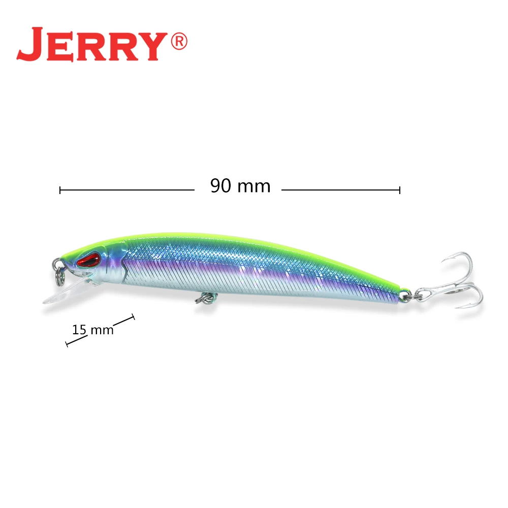 Jerry flecha hundimiento Minnow señuelo de pesca cebos de agua dulce y salada para lubina 9cm Color UV sonajero cebos duros - imagen 5