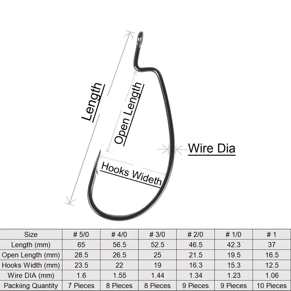 Thetime tamaño 3-5/0 anzuelo de gusano de pesca acero alto en carbono Hamecon Texan anzuelos de manivela compensados para lubina cebo suave accesorios de pesca - imagen 3