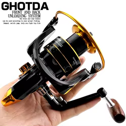 Carrete de pesca giratorio de alta velocidad arrastre 12 kg 1000:1