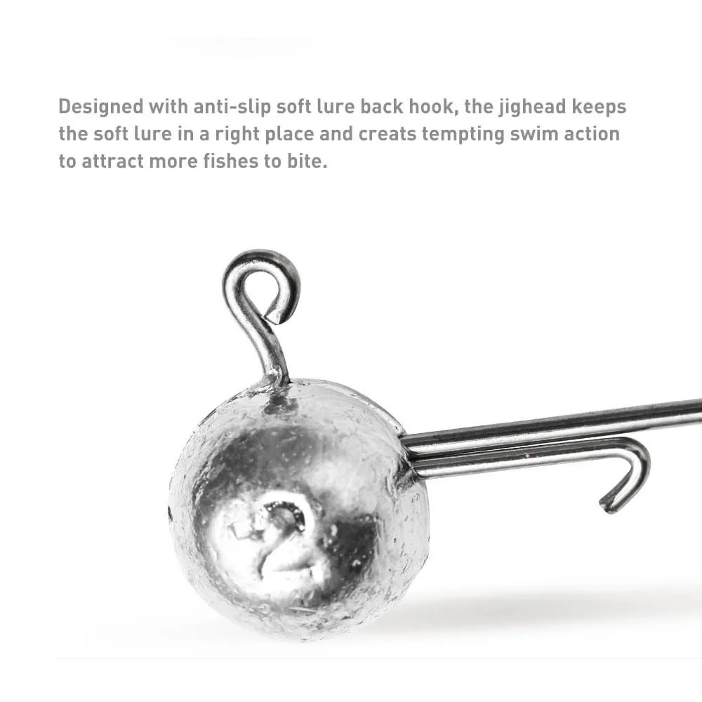 JOHNCOO, 6 uds., cabezales de bola, 3,5g, 5g, 7g, 10g, anzuelo de cabeza, gusano, sábalo, sin malezas, anzuelos de pesca con púas, señuelos, cebo - imagen 2
