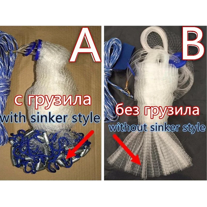 Finefish-red de pesca fundida con plomo y sin plomo, herramienta de red de enmalle, lanzamiento manual de EE. UU. - imagen 3