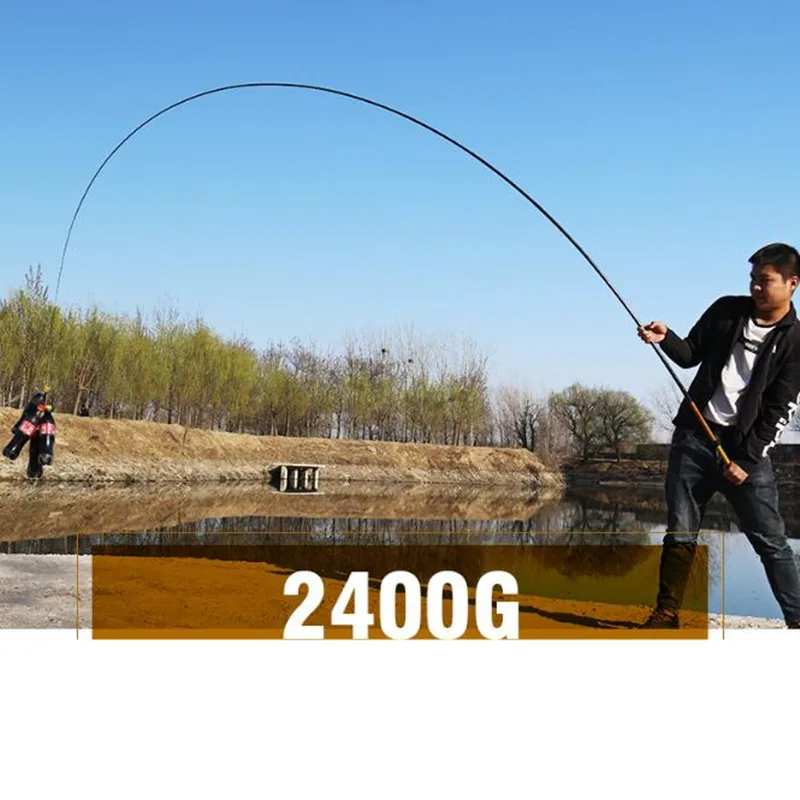 Caña de pescar telescópica ultraligera, caña de pescar de carpa, portátil, de fibra de carbono - imagen 4