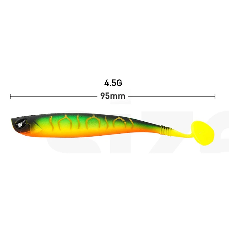 Señuelo de pesca suave 3D, 1 piezas, 4,5g/9,5 cm, cebo suave, gusanos de sábalo, Lucio, pececillo, aparejos de pesca de goma de silicona - imagen 3
