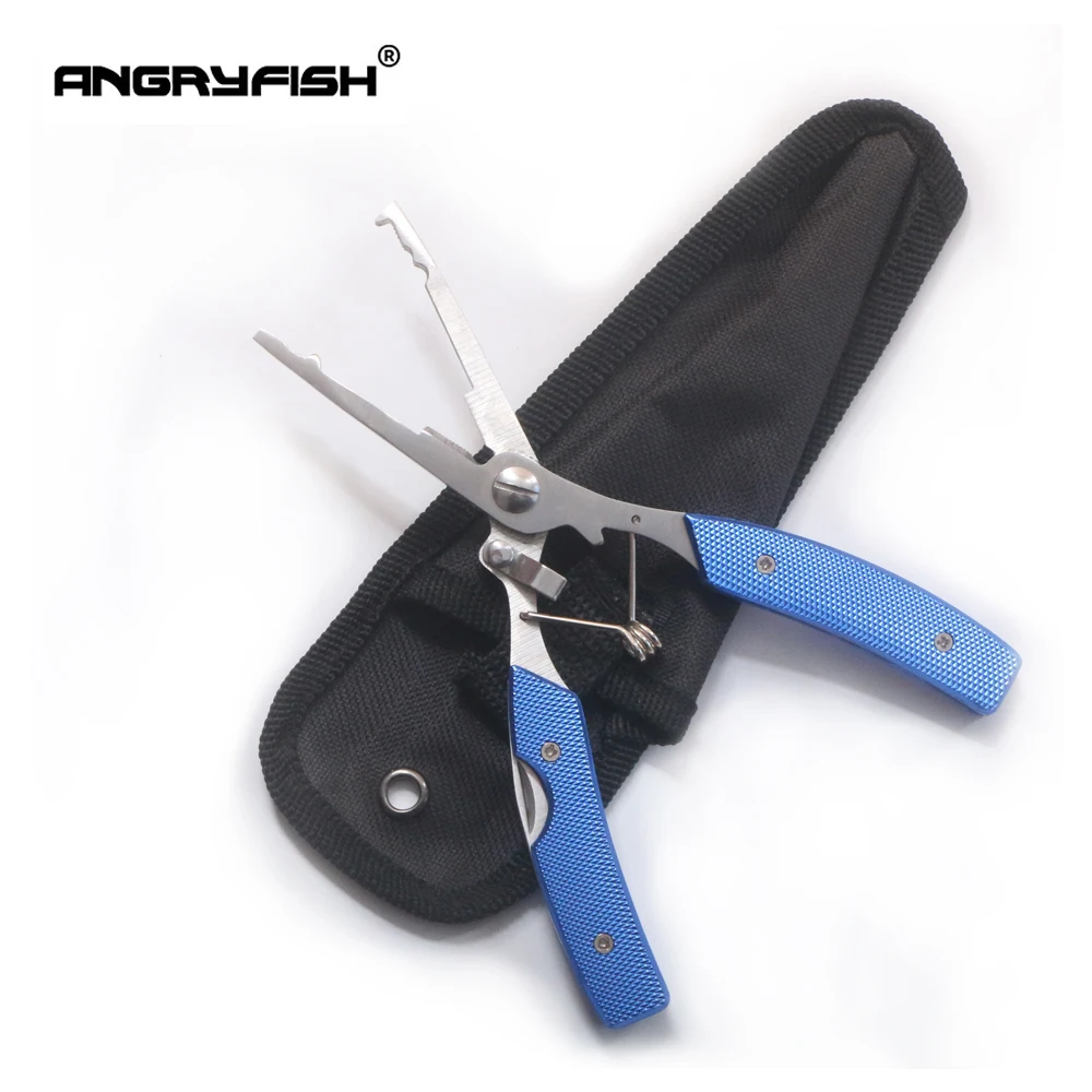 ANGRYFISH-Herramientas de pesca manuales de aluminio, línea de corte, gancho, señuelo, tijeras de cebo, alicate de pesca L4 azul, gran oferta - imagen 3