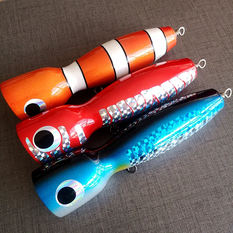 Swolfy-señuelo Popper grande de madera para pesca en barco, cebo de superficie, 60g/120 GT, 2 unidades por lote - imagen 4