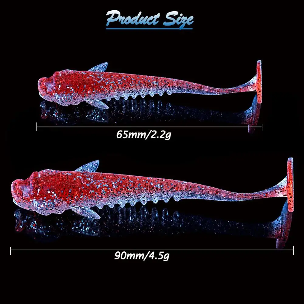 SUNMILE-señuelo de pesca suave, cebo Artificial de 65mm, Wobble Leurre Souple Shad Jig, cebo de silicona para perca - imagen 4