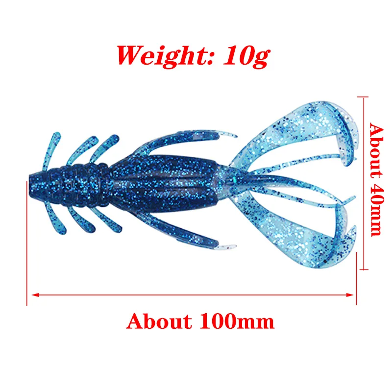 Señuelo blando de pesca, cebo artificial de silicona, Wobblers, Crazy Swimbait, 100mm, 10,5g, 2 unidades por lote
