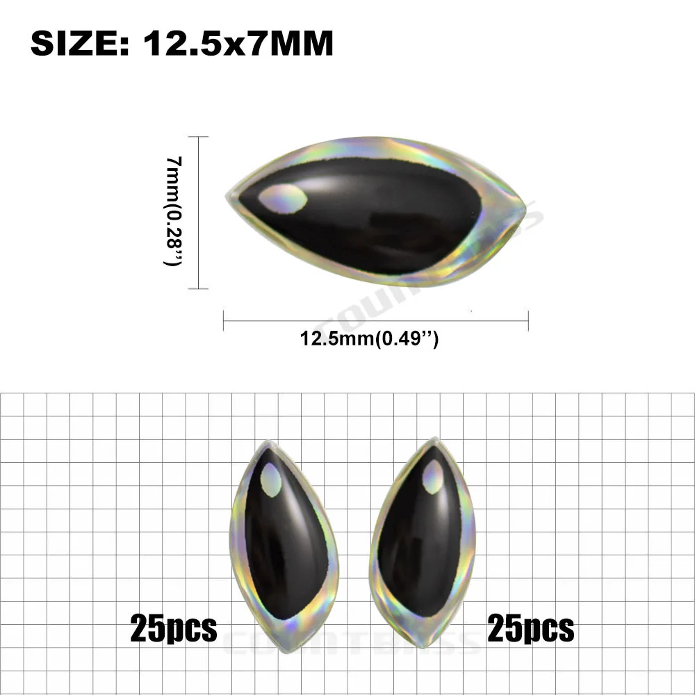COUNTBASS 50 Uds. Ojos de señuelo de pesca holográficos 3D especiales para cebos duros sin pintar manivela Popper Minnow