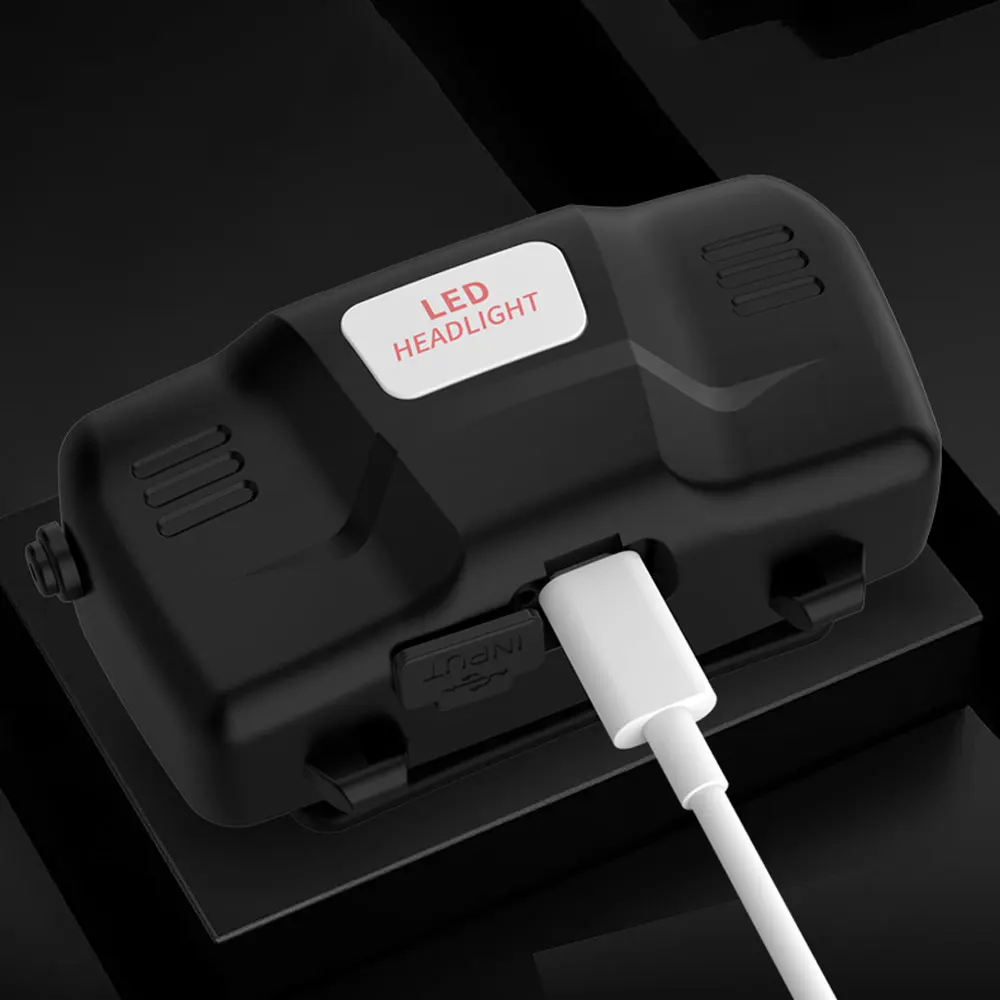 Potente linterna frontal LED XML T6, Faro de carga USB CC, resistente al agua, con batería de 18650, foco frontal con zoom para Camping - imagen 4