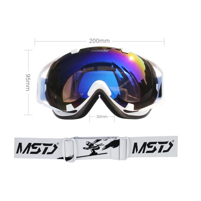 Mosodo-Gafas de esquí OTG para hombre y mujer, lentes de nieve antiniebla, protección UV400, para Snowboard, doble lente - imagen 3