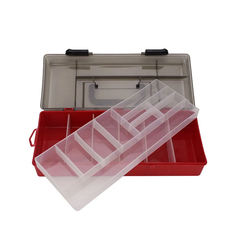 Caja de aparejos de pesca de doble capa de plástico de gran capacidad, anzuelo de cebo para accesorios de peces, caja de almacenamiento de herramientas de pesca de carpa - imagen 4