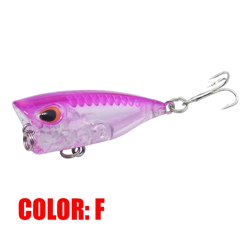 Señuelo de pesca Mini Popper, cebo duro Minnow 40mm 3g Isca Crankbait Wobbler Tackle Topwater Poper, señuelos flotantes de Lucio, 1 ud. - imagen 5