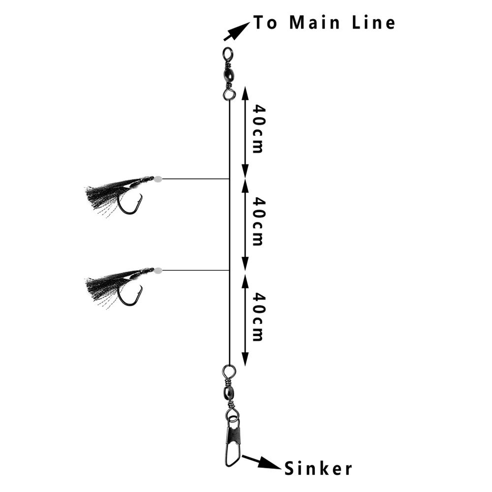 Anzuelo circular de níquel rojo, con cuentas Lumo aparejo de pesca, para agua salada, Sabikis, Cod Catcher, 4 bolsas, 3/0, 4/0, 5/0 - imagen 4
