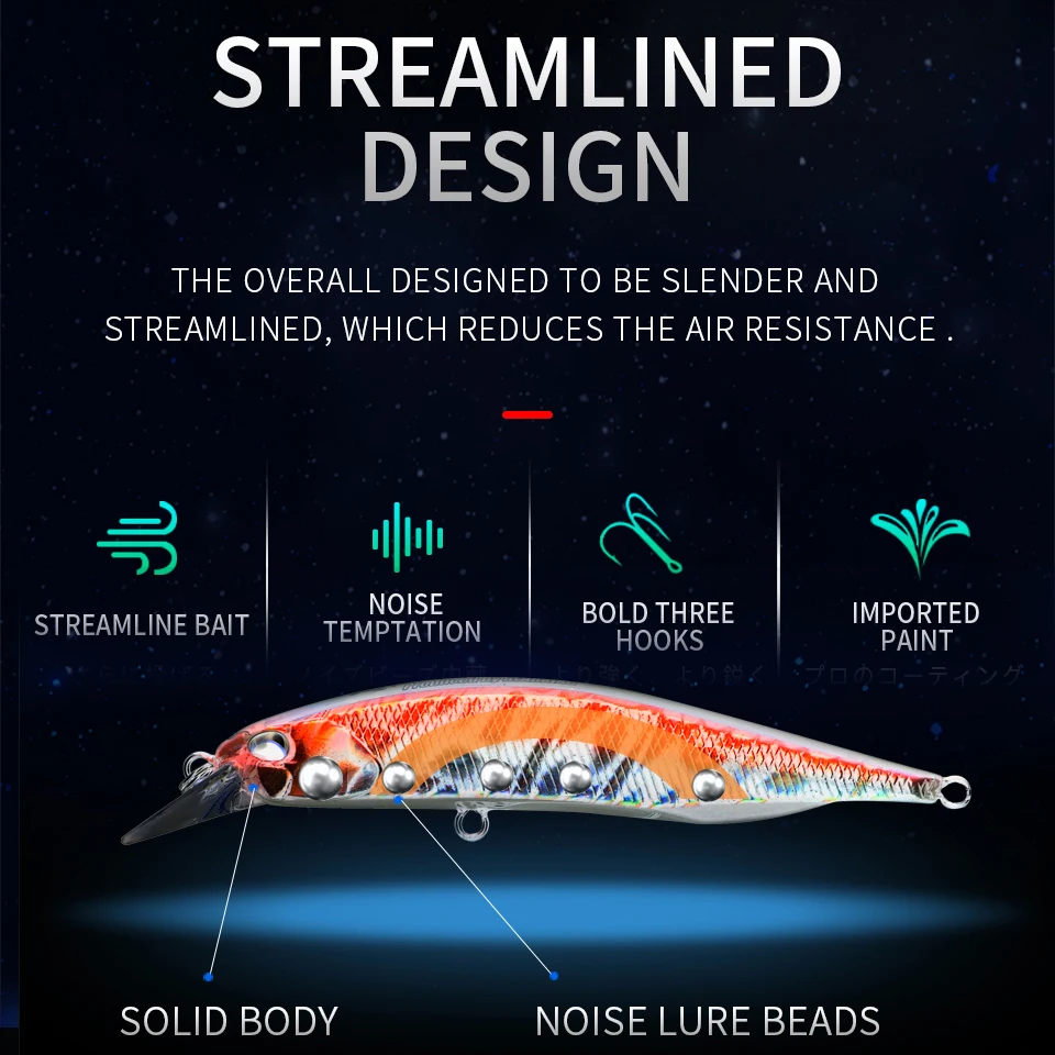 BEARKING 85mm 8g modelo caliente Señuelos de pesca cebo duro 14 colores para elegir minnow calidad profesional minnow profundidad 1,3-1,8 m - imagen 4