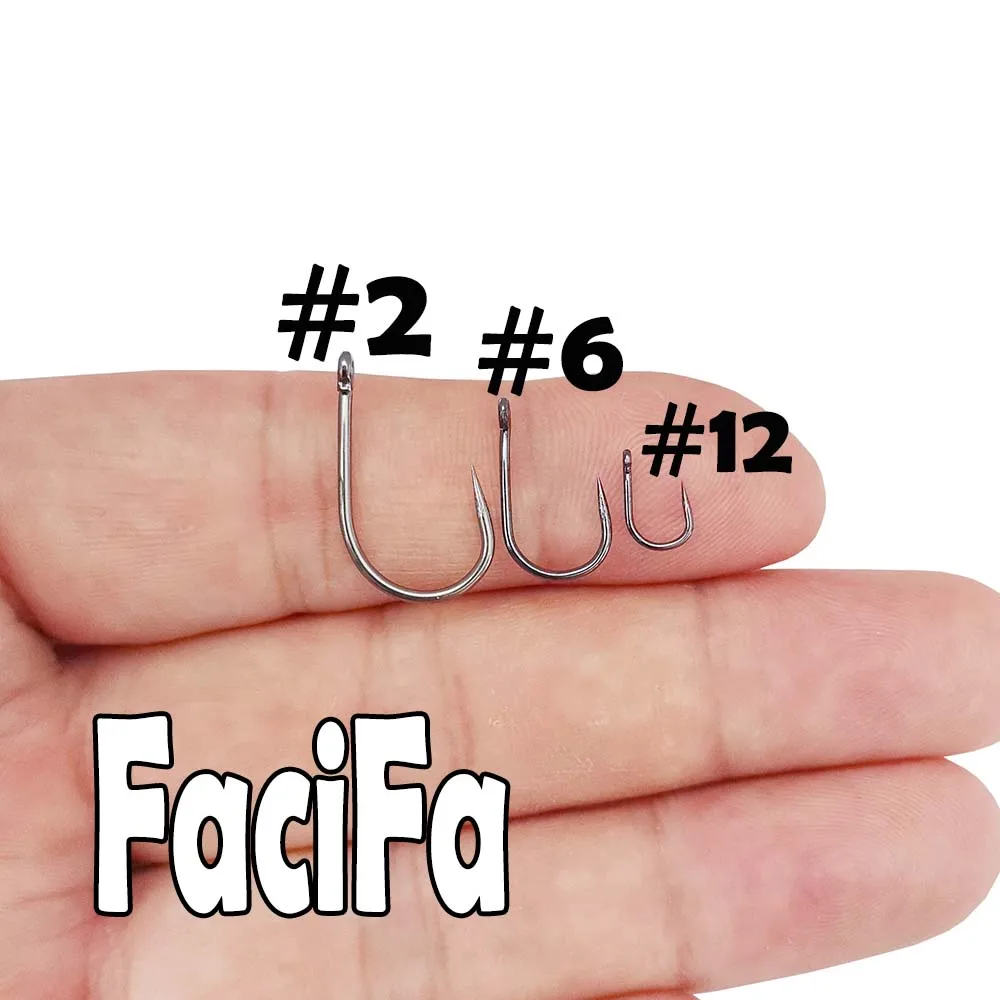 50 Uds. Anzuelos de pesca de carpa circulares sin púas con agujero tamaño 2 4 6 8 10 12 anzuelo individual - imagen 2