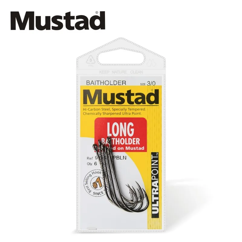 Anzuelos de Pesca Mustad originales 92647, cebo vivo, anzuelos de Pesca con doble respaldo, anzuelos de púas de gusano, accesorios para Pesca - imagen 2