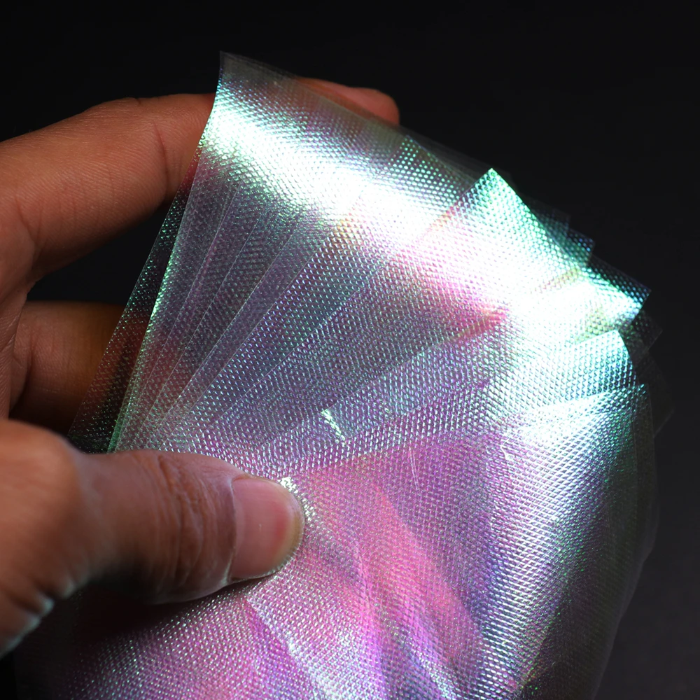 ICERIO 10 Uds 10*5 cm bolsillo en relieve piel de pez arcoíris para atar Sabiki Rig señuelos cucharas Streamer moscas Material - imagen 4