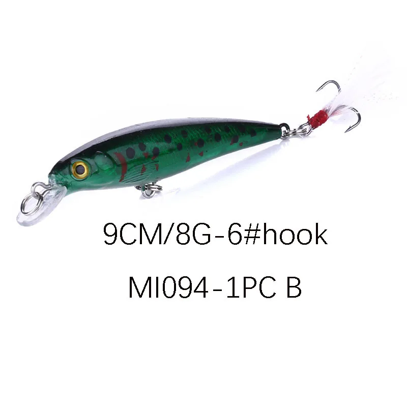 1 Uds. Señuelo de Pesca de pececillo láser 9CM 8G anzuelos de Pesca aparejos Wobbler Crankbait Artificial Japón cebo duro cebo de natación